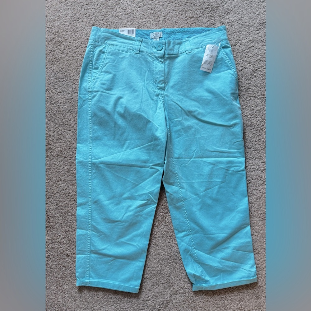 Crown & Ivy Turquoise Cropped Pants
